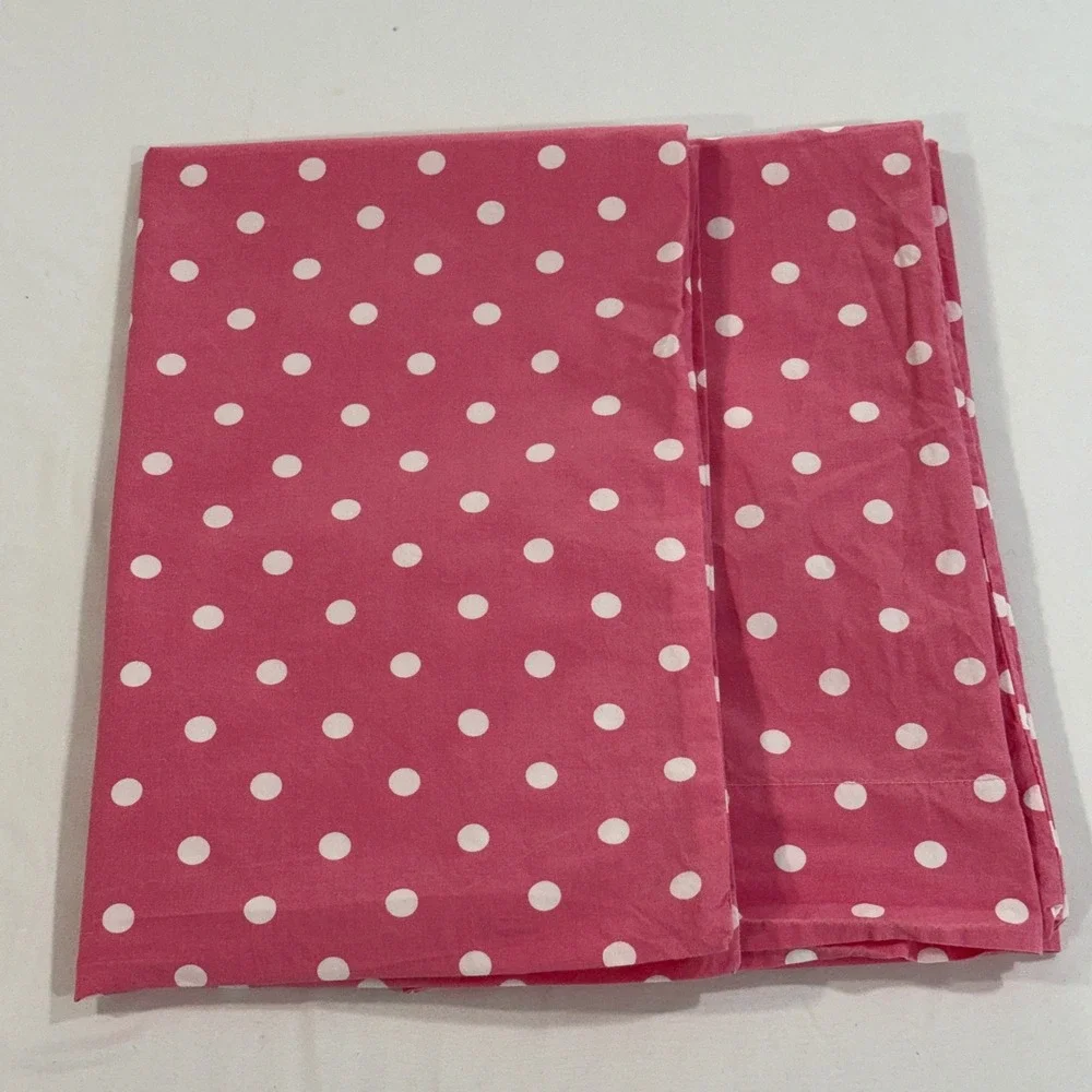 PBteen Pillowcase 100% Cotton Polka Dot Pink White Standard Made in USA 2006